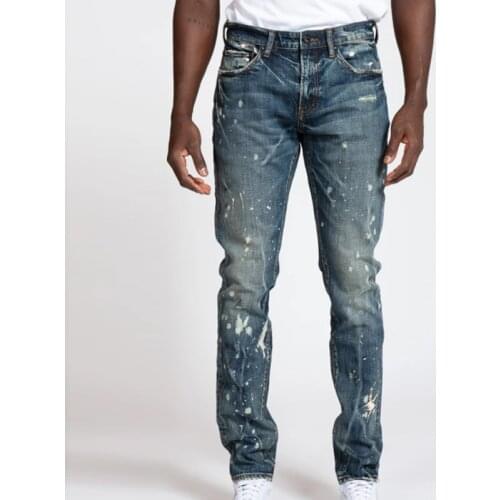 Slim jeans mens jogging streetwear straight pants 2021 fashion trend blue pencil pants casual retro motorcycle denim pants