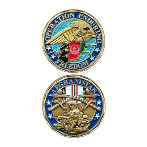 Operation Enduring Freedom Afghanistan Challenge Coin low price soft enamel coins cheap metal challenge coins