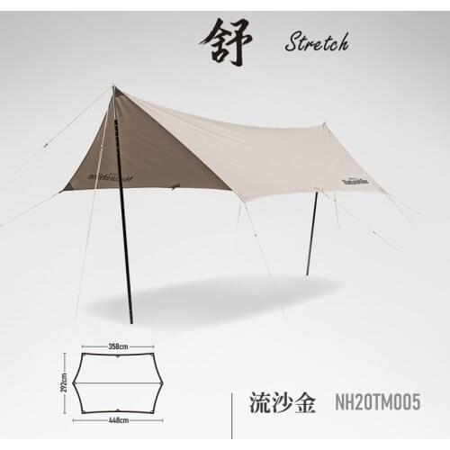 Naturehike Glamping Series Cotton Tarp Large Outdoor Camping Sun Shelter Waterproof Canopy Cotton Tent Awning(Pole included)