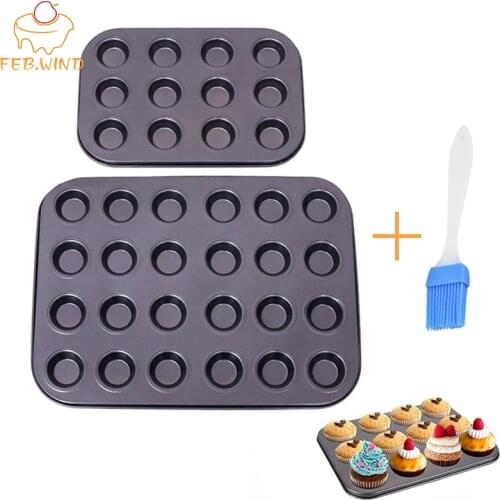 Bakeware Mini Muffin Cake Baking Pan 12/24/48 Holes Cupcake Mold Non Stick Baking Dishes Carbon Steel Oven Trays Pastry Tool 316