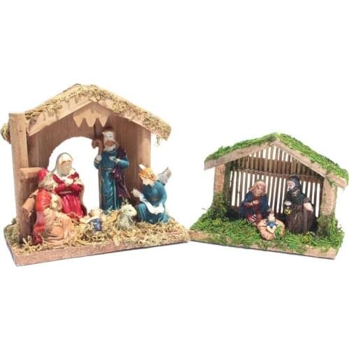 Nativity Manger Room Jesus Christmas Decoration Religious Figure Church Jesus Decoration Resin Crafts