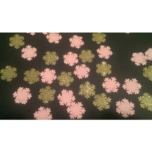 Pink and Gold Confetti-Table Scatter- Snowflake Table decor scrapbook favors