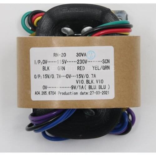 30W R Core Power Transformer 30VA 15V-0-15V 0-9V For Audio DAC Decoder Preamplifier New