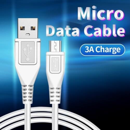 USB 2.0 Mobile Phone Cable 3A Fast Charging Micro usb High Quality TPE Soft White Cord 1m 1.5m 2m For Telephone MP3 MP4