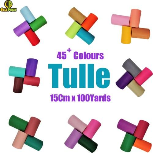 15cm 100Yards Tulle Roll 6inch Baby Shower Mesh Tutu Skirt DIY Wedding Birthday Backdrop Fabric Party Gift Wraping Supplies