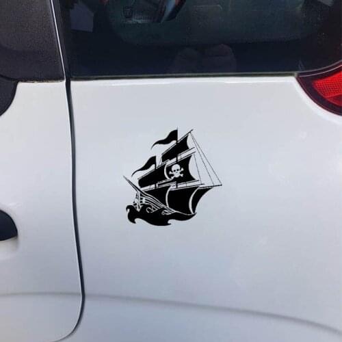 17.8CM*17.5CM Pirate Boat Adventure Vinyl Black Silver Motorcycle Car Sticker Decals C13-000421
