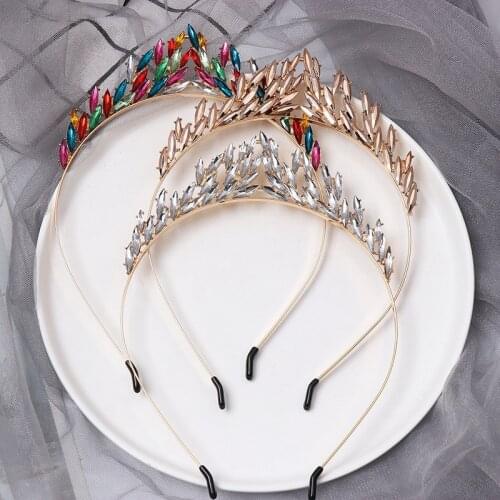 2020 New Fashion Hair Hoop Handmade Crystal Hairbands Brides Crown Wedding Accessories Hair Jewelry Girls Tiaras