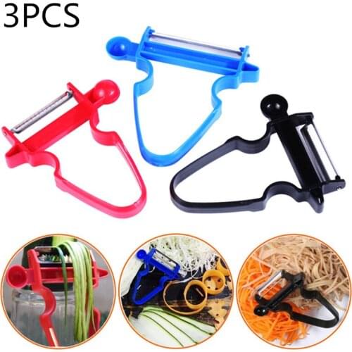 3pcs/set Magic Trio Peeler Set Slicer Shredder Julienne Cutter Multi Peel Stainless Steel Peeler Blade Kitchen Tools