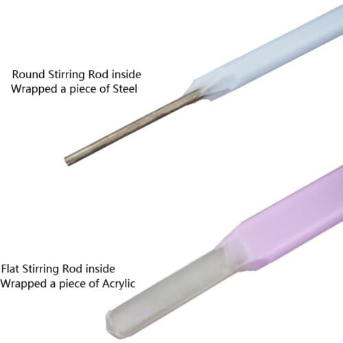 3pcs Flat Stick and 3pcs Round Bar Crystal Epoxy Silicone Stirring Stick for Mixing Resin Making DIY Crafts