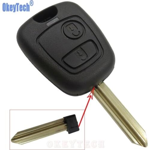 OkeyTech 2 Buttons Car Key Cover Remote Key Shell For Citroen C1 C3 C5 C4 Berlingo Picasso Saxo Xsara Auto Replacement Fob Case