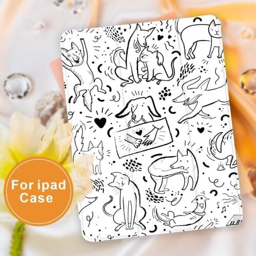 For ipad Case Cute puppy series For iPad 10.9 inch Air 4 2020 5th 6th 10.2 inch 8th Generation 12.9 inch Pro 2018 Mini 4 5 Cover