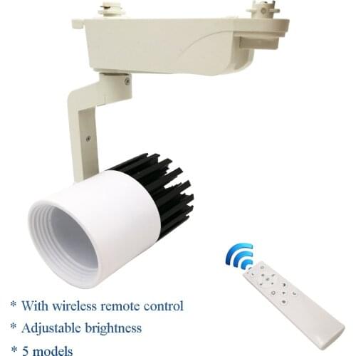 Dimmable Cob LED track light 20w with Wireless remote control led spot lamp store shop lighting rail spotlights fixture luz
