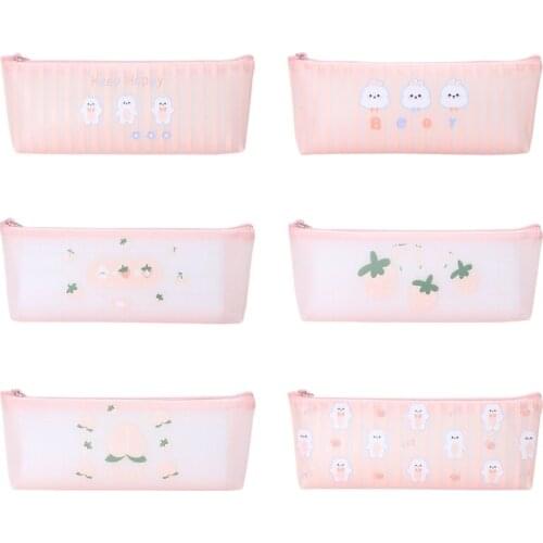 Travel Cosmetic Bag Office Staionery Storage Bag Soft PU Staionery Bag Pencil Holder 9.05x3.38x1.7in for Women Men