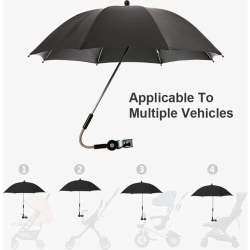 Flexible Adjustable Baby Stroller Umbrella Holder Accessories Mount Multiused Wheelchair Parasol Shelf Bike Connector