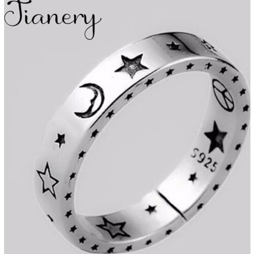 Personality Exaggerated Gothic Moon Star Rings For Women Charm Engagement Jewelry Girls Open Finger Knuckle Rings