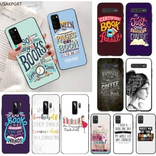 Books Library Bookshelf Quotes Silicone Black Phone Case for Samsung S20 plus Ultra S6 S7 edge S8 S9 plus S10 5G lite 2020
