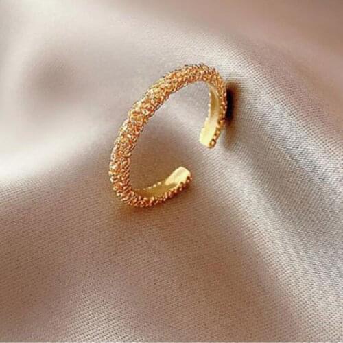 Korean Girl Ring Fashion New Style Temperament Circle Niche Design Fashion Opening Matte Texture Adjustment Index Finger Ring