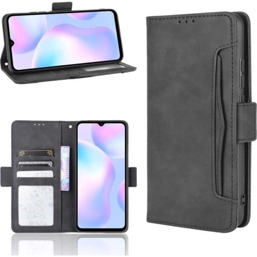 Leather phone case for Xiaomi mi Redmi 9 9A 9C / Black Shark 3 back Cover Flip wallet with stand Coque