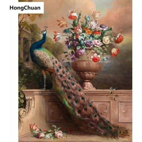 Beautiful Retro Peacock 5D DIY Full Square/Round Diamond Painting Diamond Embroidery Mural Diamond Cross Stitch Home Decoration