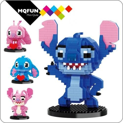 LP Cartoon Japanese anime Stitch DIY 3D Model Mini Small Blocks Diamond Building Educational figure Toys for Children DIY Models