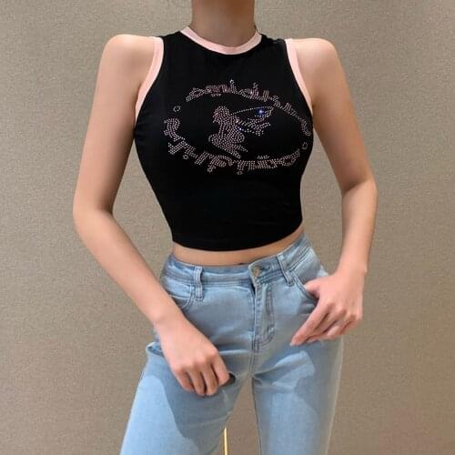 New Fashion Woman Girl Sleeveless Crew Neck Dinosaur Slim Tank Tops Tee High Street Women Summer Clothes
