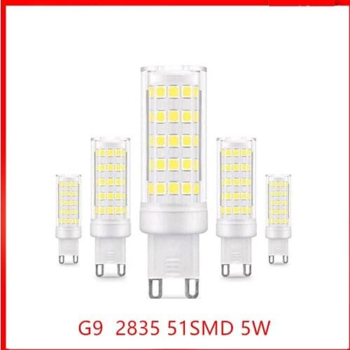 Mini G9 bulb LED Constant Current No Stroboscopic Corn Light 2835 5W 7W 9W Lamp For Chandelier 51LEDs 64LEDs 76LEDs 85-265V
