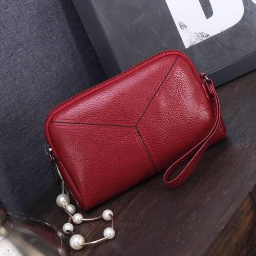 Fashion Women PU Leather Handbags Solid Color Women Clutch Bag Mini Phone Bag Long Wallet Clutch Bag Ladies Day Clutch