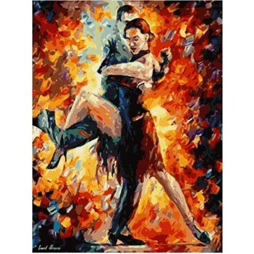 Painting By Numbers DIY Dropshipping 40x50 60x75cm Abstract dancing tango Figure Canvas Wedding Decoration Art picture Gift