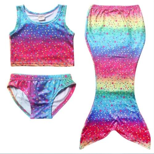 New Fashion Kid Girls Swimwear Mermaid Tail Princess Swimsuit Dress Split Swimsuit Child Bikini Swimwear Bathing Suit 4-8Y