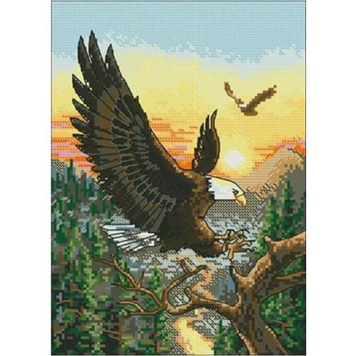 Eagle in the morning light counted 11CT 14CT 18CT DIY Cross Stitch Sets wholesale Cross-stitch Kits Embroidery Needlework
