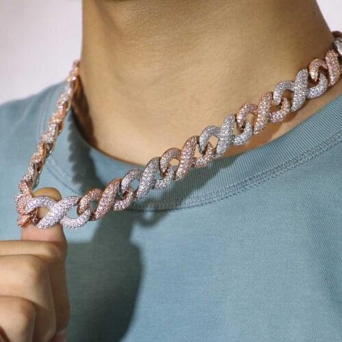 Endless loop necklace, mens CZ Necklace