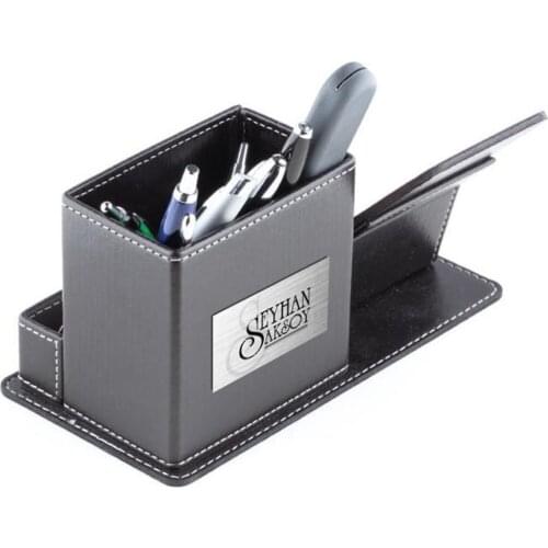 Personalized Leather Organizer Penholder
