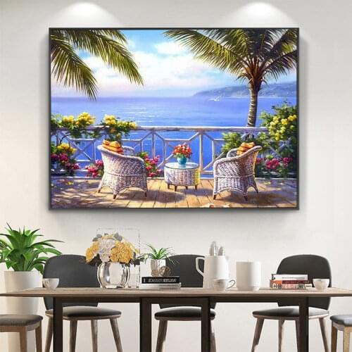 Landscape Scenery DIY 11CT Embroidery Cross Stitch Kits Craft Needlework Set Cotton Thread Printed Canvas Home Wholesale