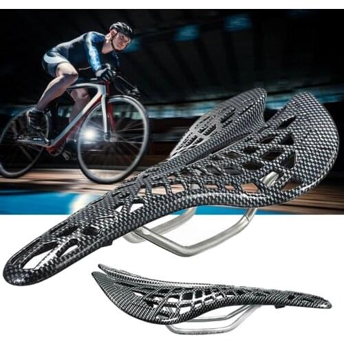 Carbon Fiber Saddle for Mountain or Road Bike, Racing Bike Hollow Parts Bike Back Seat Road Bike Saddle Bike Seat Cushion