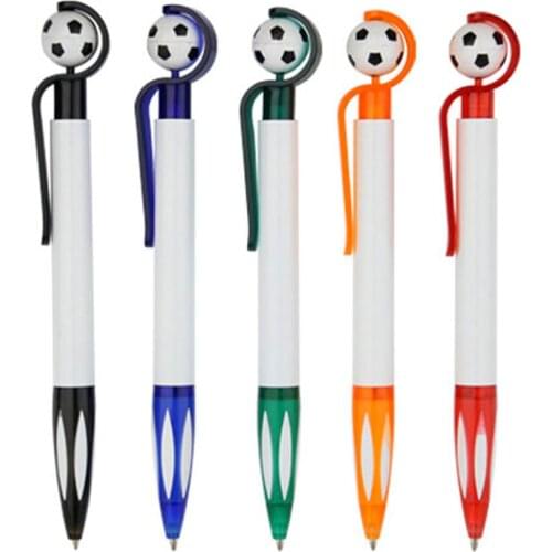 5 Pcs/lot Ballpoint Pen 0.5mm Blue Ink Writing Supplies Ball Pen Cute Football Korean School Supplies For Student Stationery