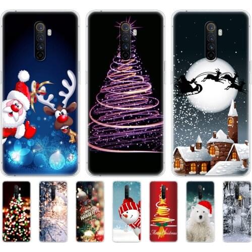 For Realme X2 Pro Case RMX1931 Silicon Cover on Oppo RealmeX2 Pro Back Bumper Coque 6.5inch winter snow christmas happy new year