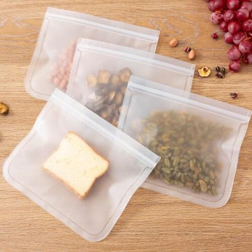 Silicone Vacuum Sealed Food 1 PCS Storage Bag Repeatable Fruit Meat Refrigerator Fresh-keeping Bag Self-sealing Storage Bag