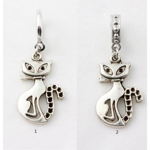 Alloy Cat Endless Bracelet Charms Floating Dangle Charms Fit 6mm Round Leather Endless Bracelet 20PCS