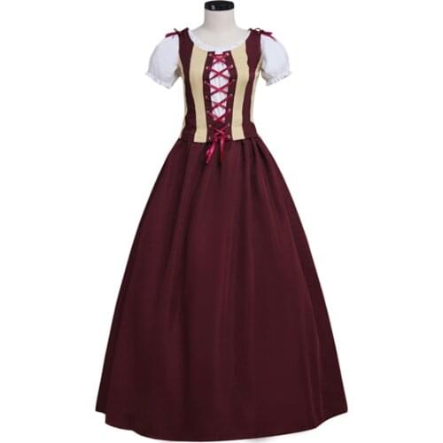 Renaissance Medieval Victorian Wine Red Gothic Maxi Dress Royal Retro Ball Gowns Dresses Costumes Custom Made