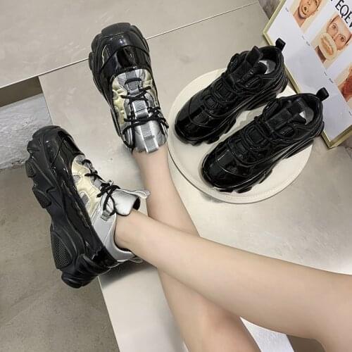 Spring and Autumn new platform leisure running shoes female versatile breathable high shoes fashion daddy shoes X495