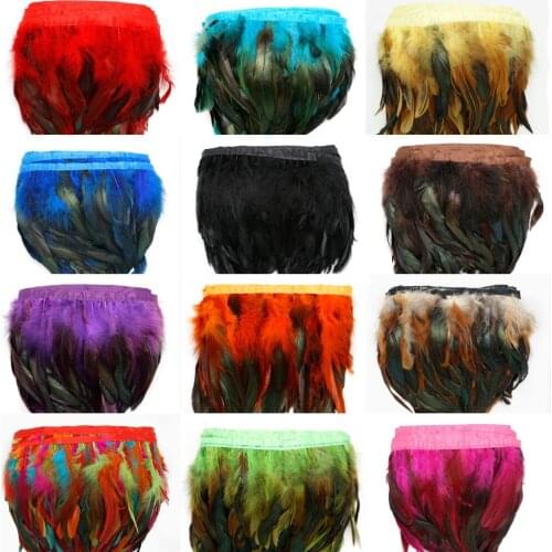 10M/Bag Height 10-15cm Chicken Feather Party Masquerade Clothing Accessories Ribbon Home Decoration Diy Craft Making Art Display