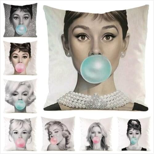 45cm*45cm **Herben&Monroe** Inimitated Silk Fabric Throw Pillow Covers Couch Cushion Cover Home Decorative Pillows Pillow Case