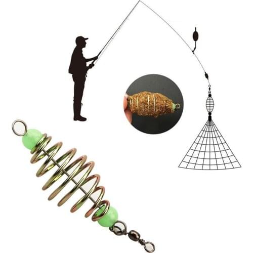 5Pcs/Set Fishing Bait Spring Lure Inline Hanging Tackle Steel Feeder Fishing Tools Fishing Accessories