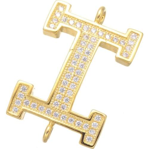 5pcs Micro Pave Jewelry Bijoux Zircon I Letter Charms For Bracelet Jewelry Making Wholesale Initial Charms Vintage Berloques
