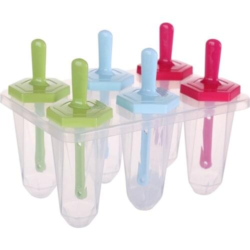 6pc/set Ice Cream Mould Popsicle Mold Ice Tray Puck Popsicle Mold Ice Cream Mold High Quality
