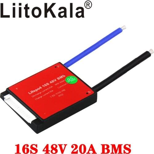 LiitoKala 16S 48V 20A Waterproof BMS Lifepo4 Battery 3.2V 18650 32700 battery protected lithium battery pack