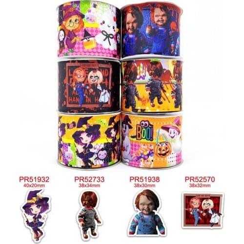 Choshim accessories 10 Yards Per Size Halloween Ribbon Printed Grosgrain Ribbon DIY Bow Bag Material 42821