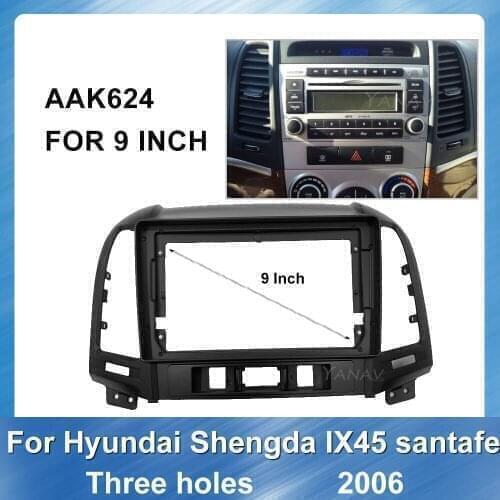 Car Radio stereo receiver Panel Mounting Dash Install Frame Kit For-Hyundai IX45 Santafe 2006 DVD refitting Bezel Trim Panel