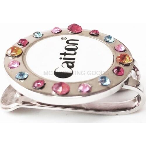 Caiton golf ball marker with magnetic cap clips for golfer Lovely Rhinestone New ball mark