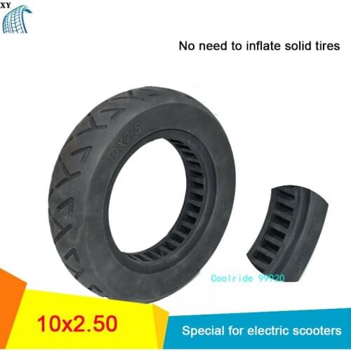 Cooliride 10x2.50 Non Pneumatic Solid Tire 10 Inch Electric Scooter Tire 10x2.25/10x2.50 Scooter Vacuum Tire